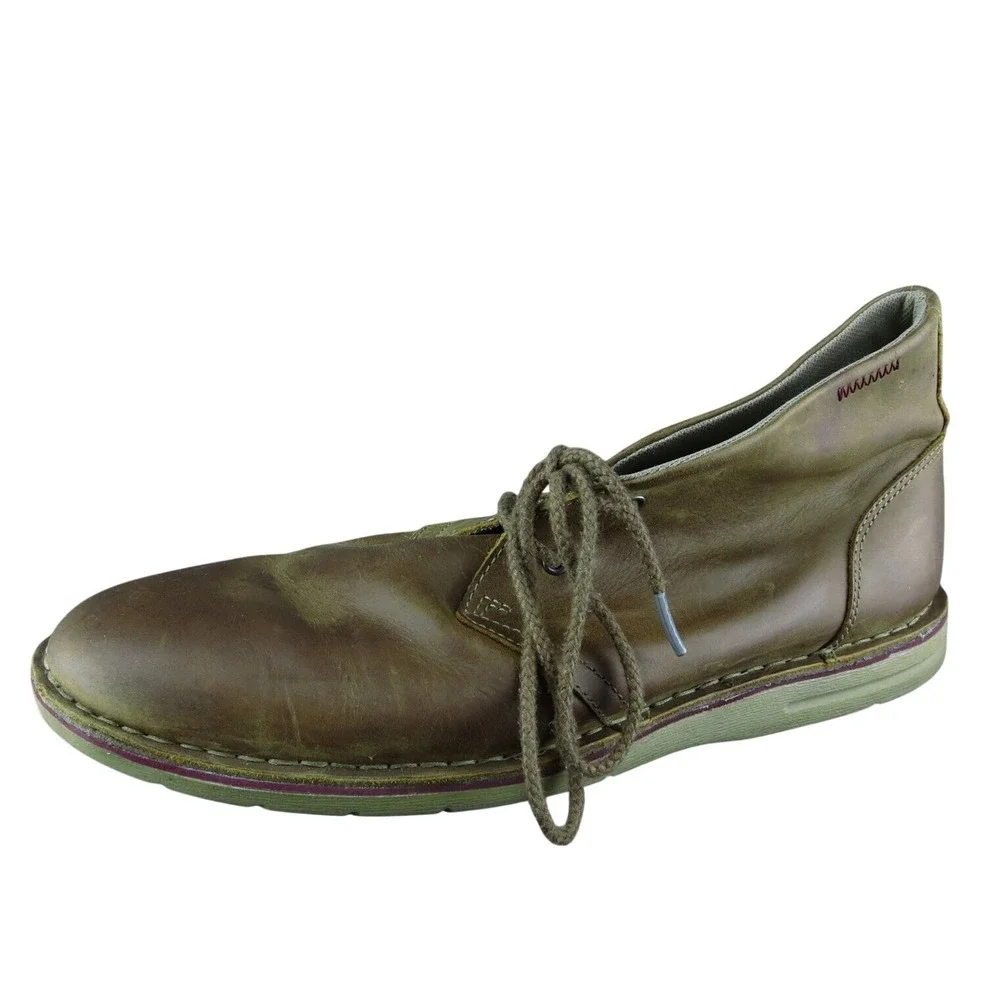 Clarks Brown Leather Chukka Boots Men 10‎ Lace Up Casual Comfort